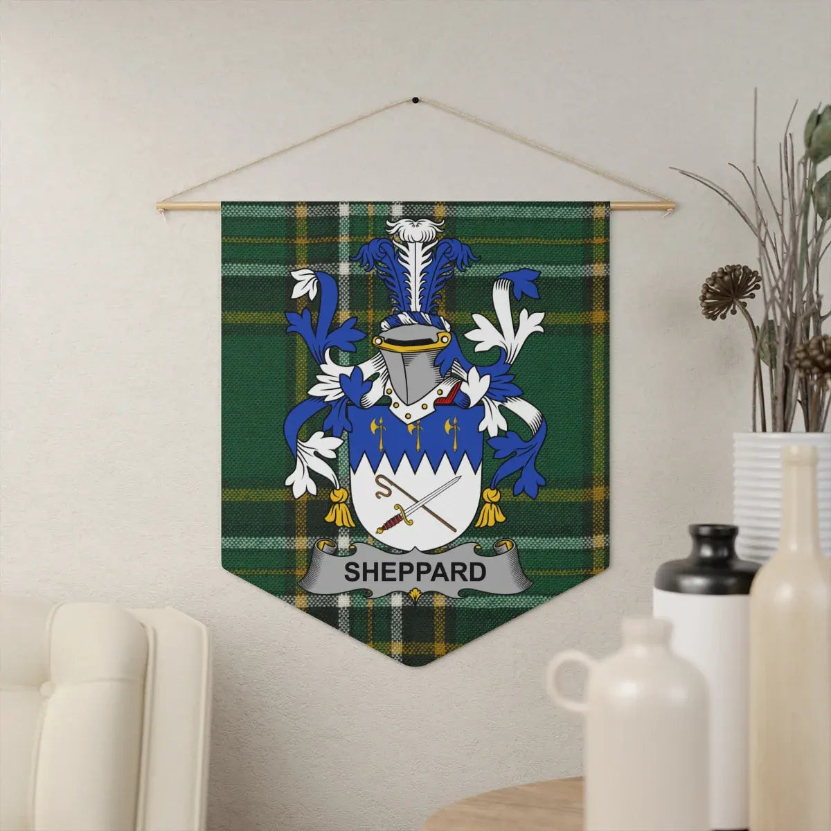 Sheppard Family Crest on Decorative Wall Banner product type