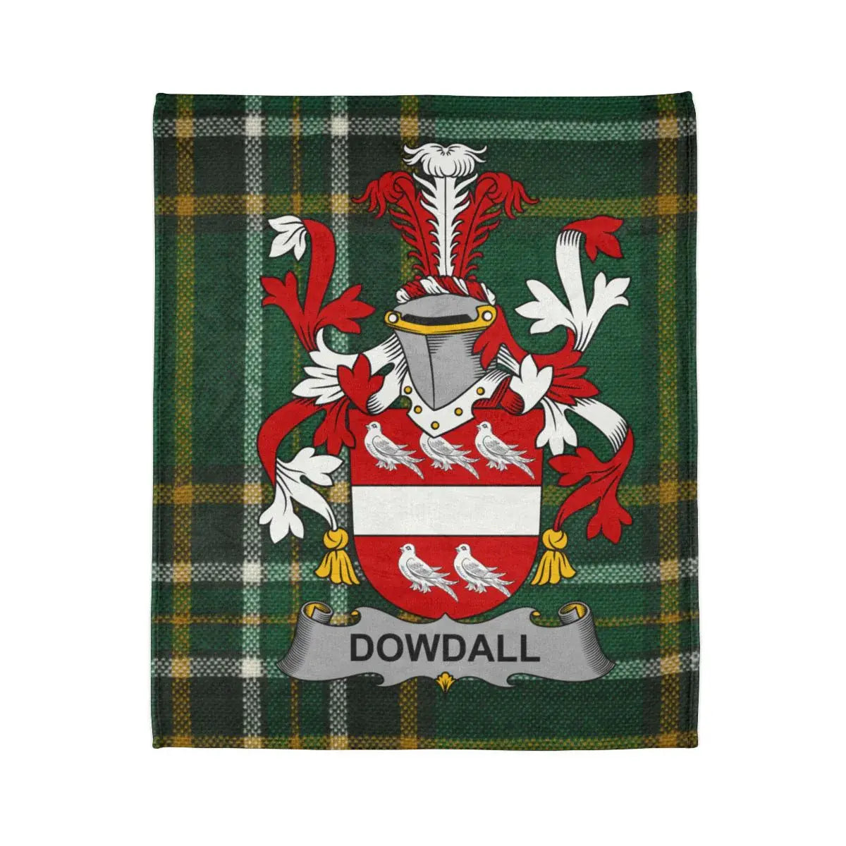 Dowdall Family Crest Green Tartan Blanket product type