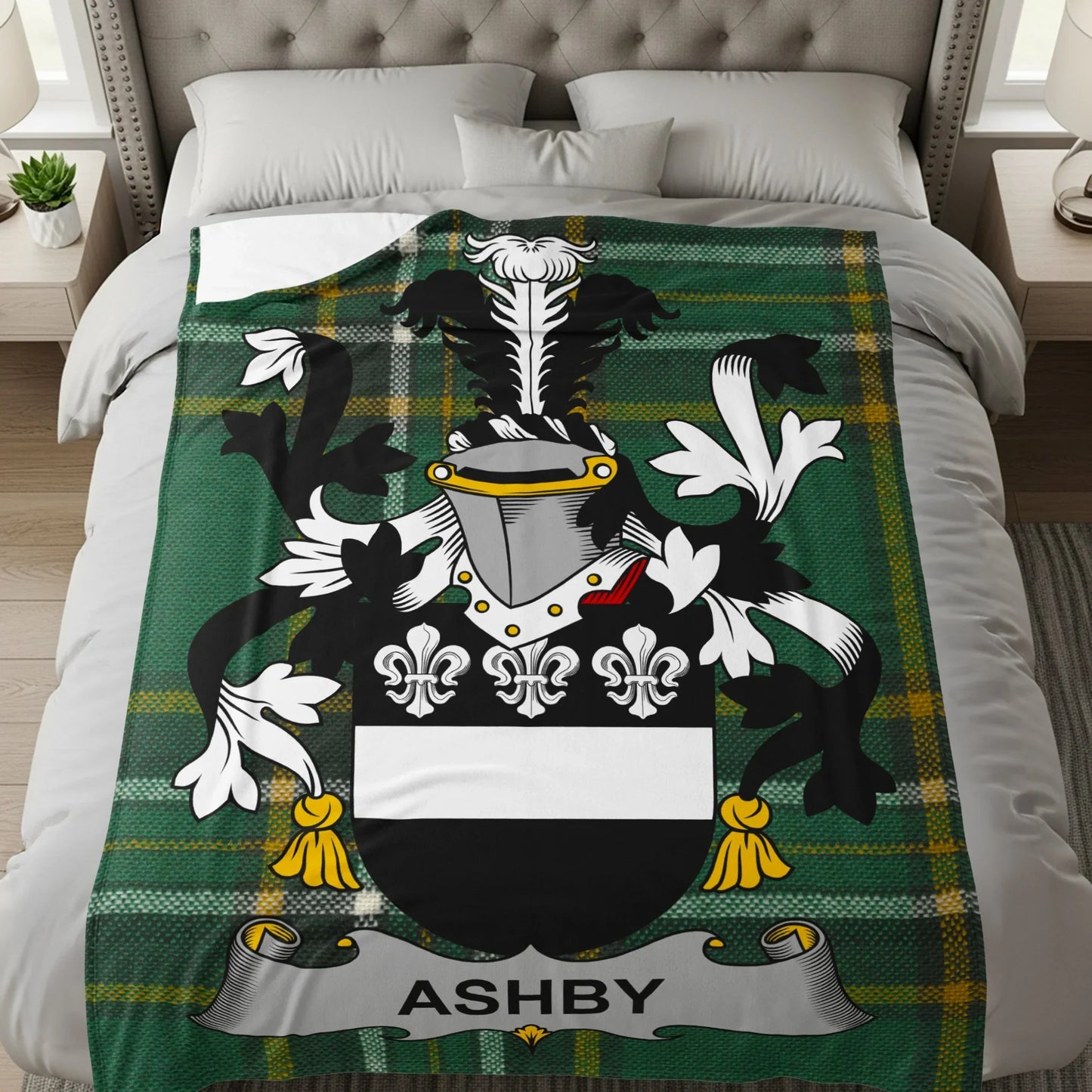 Personalized Ashby Family Crest Plaid Blanket product