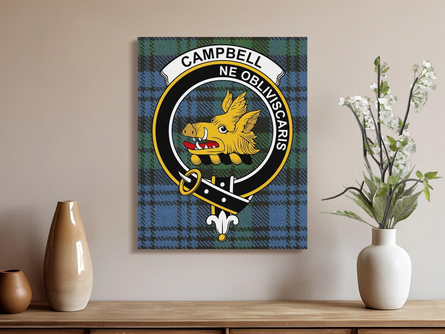 Campbell Crest Tartan Plaid Wall Art product