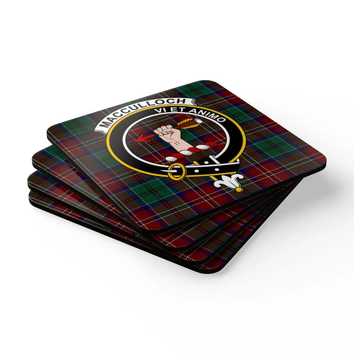MacCulloch VI ET ANIMO Tartan Plaid Design Coaster product