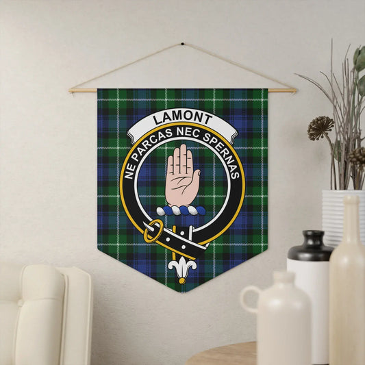 Lamont Clan Crest Banner with Scottish Tartan product