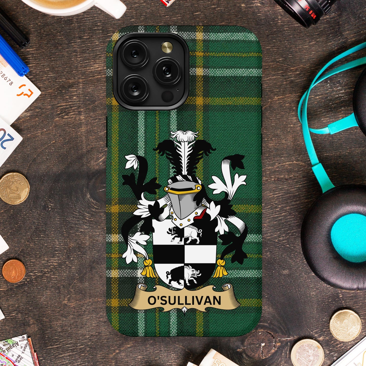O'Sullivan Irish Family Crest Cell phone cover - Celtic Ancestry Gifts