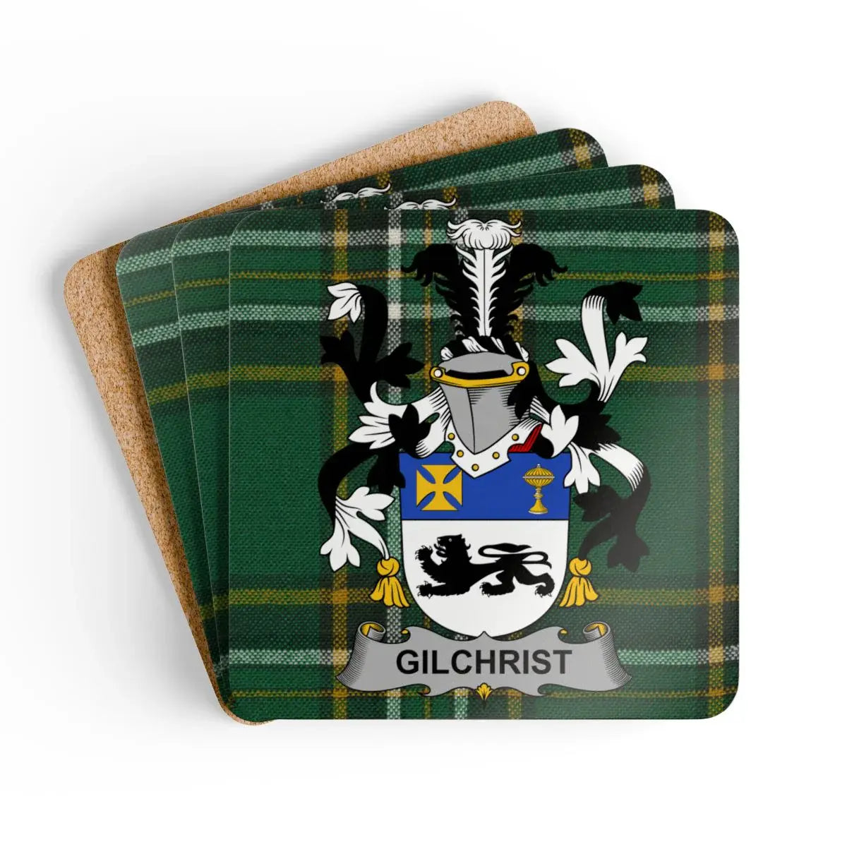 Personalized Gilchrist Family Tartan Coaster Set product