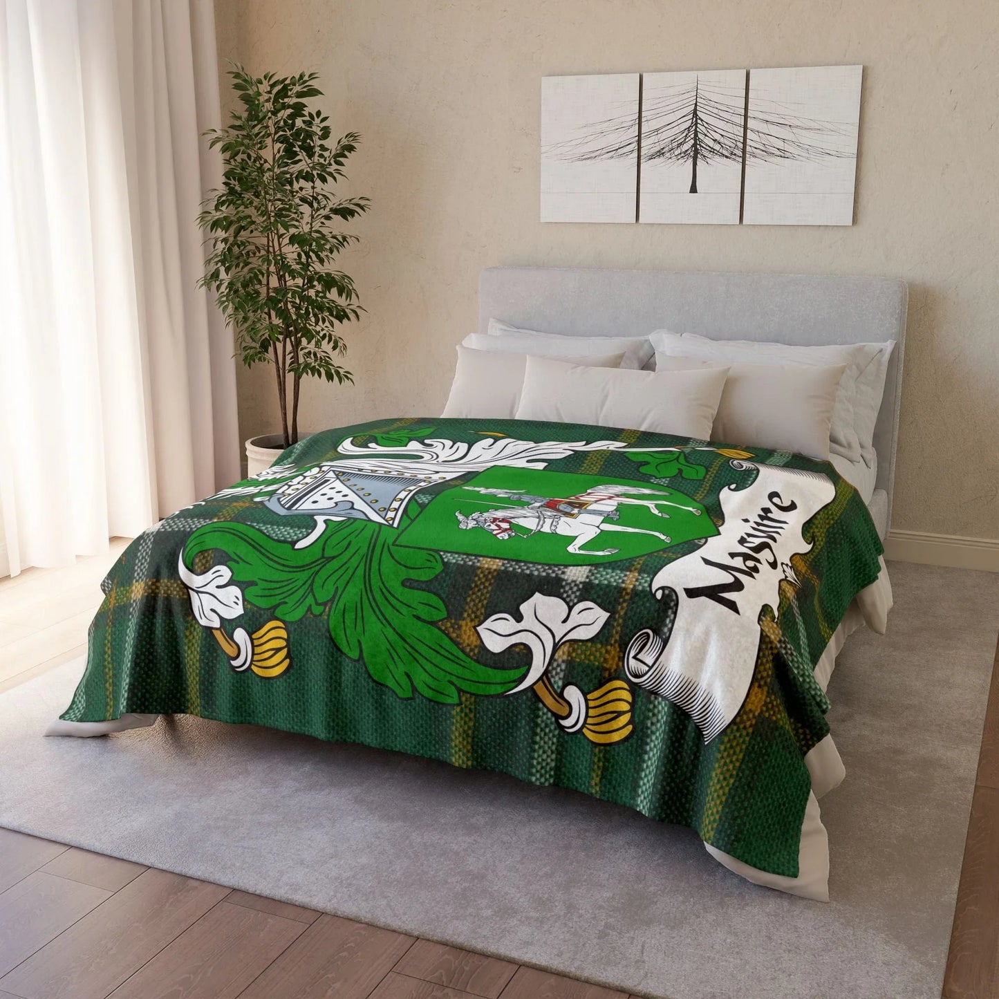 Maguire Surname Irish Coat Of Arms Tartan Blanket