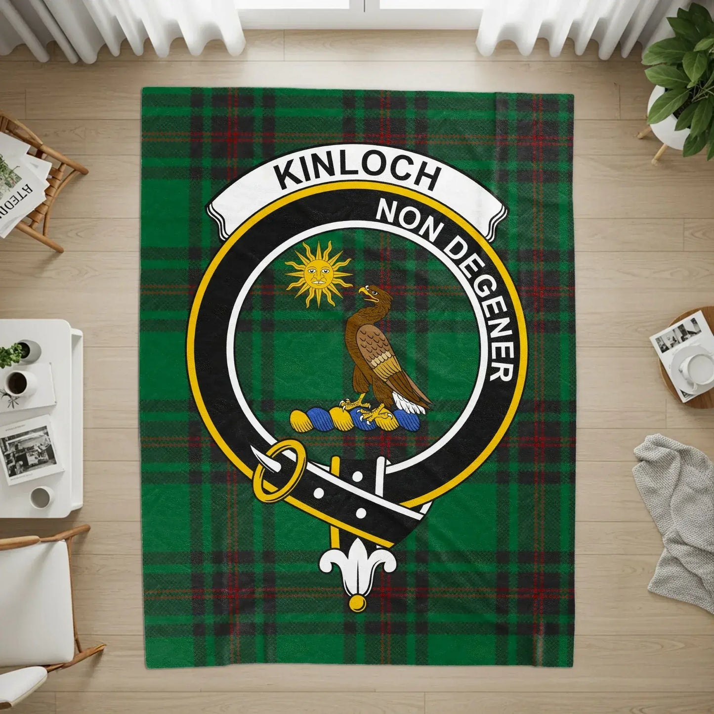 Kinloch Non Degener Green Tartan Badge Area Rug product type