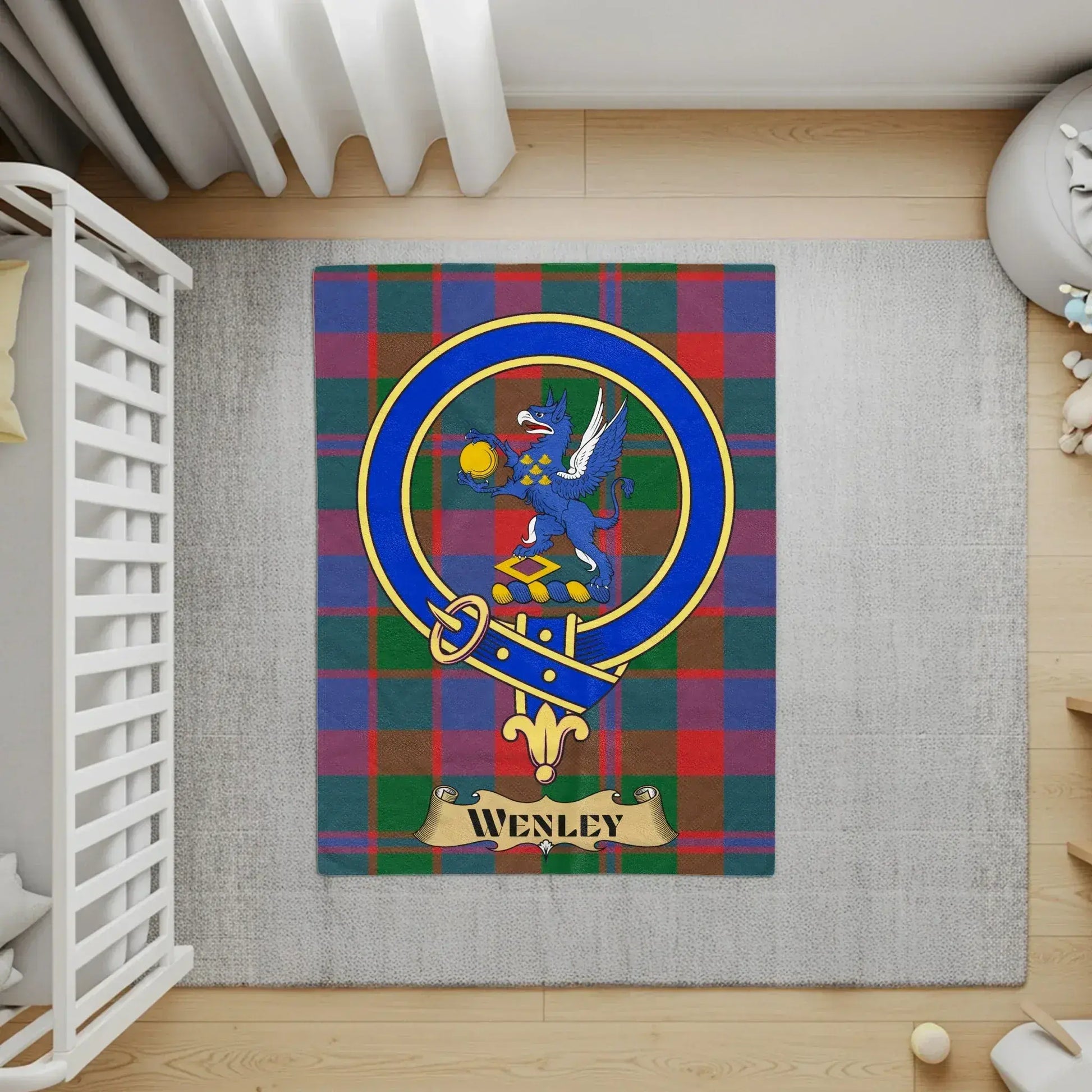Wenley Clan Tartan Rug with Mythical Griffin product