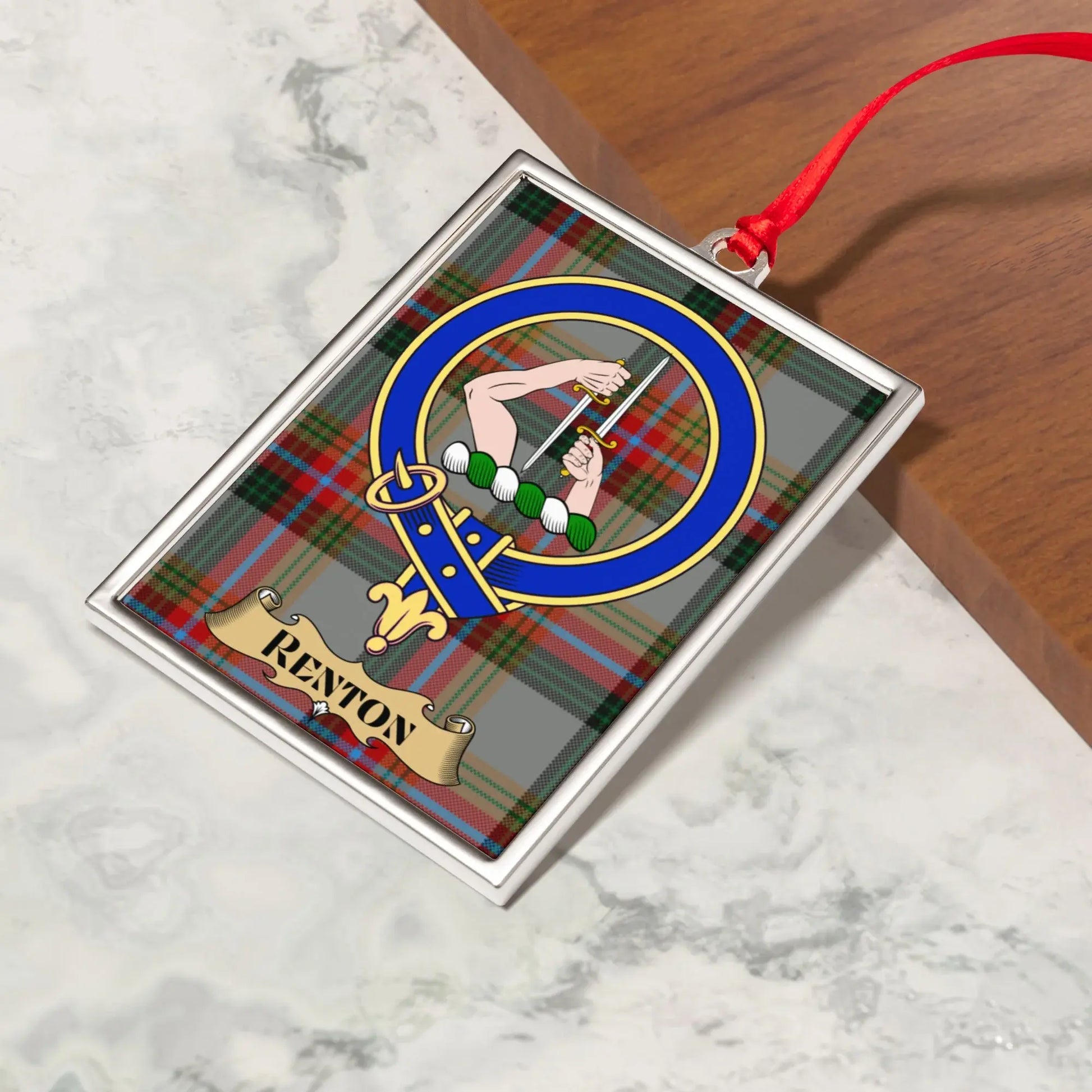 Renton Family Crest Plaid Design Ornament product