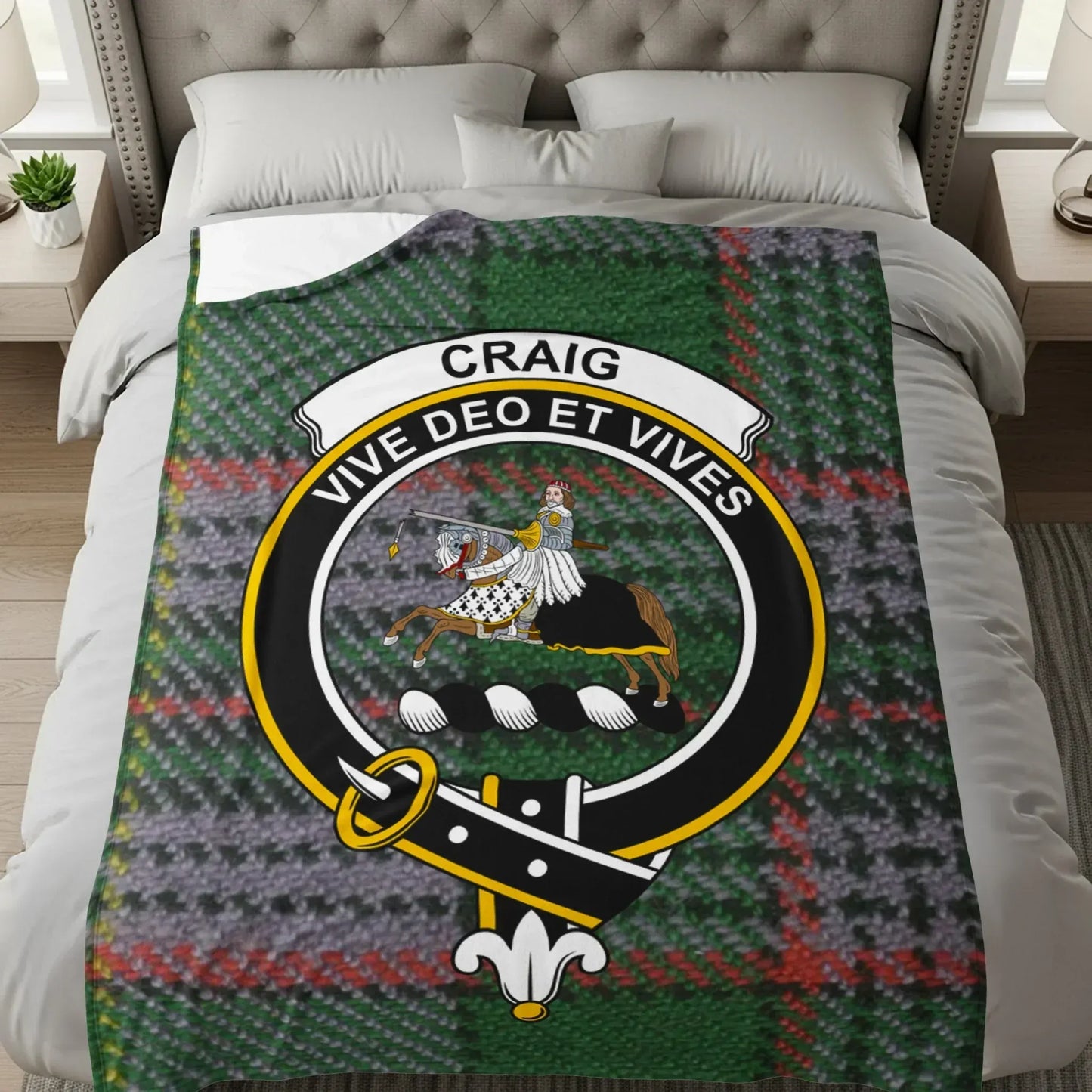Craig Vive Deo Et Vives Tartan Pattern Blanket product