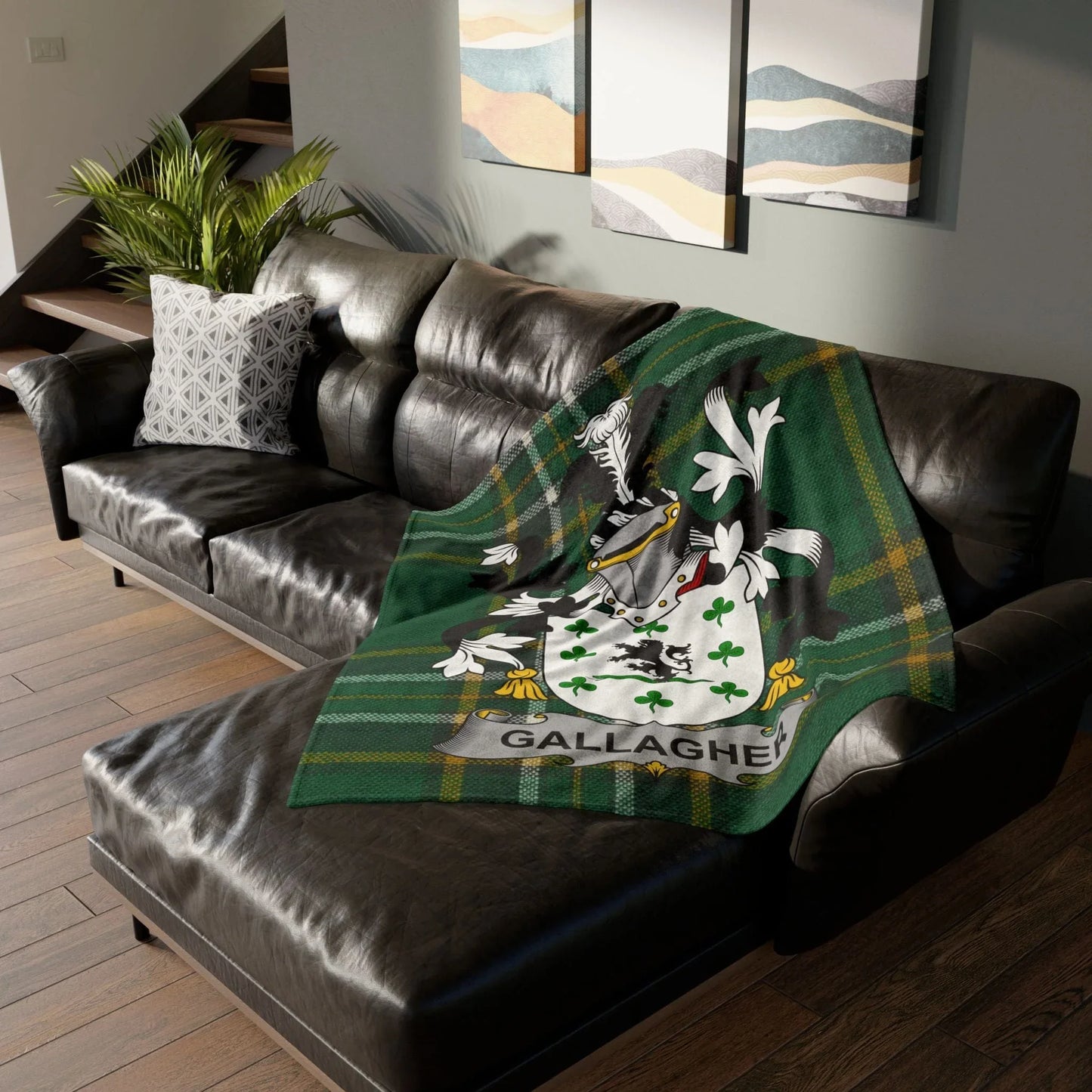 Gallagher Surname Irish Coat Of Arms Tartan Blanket