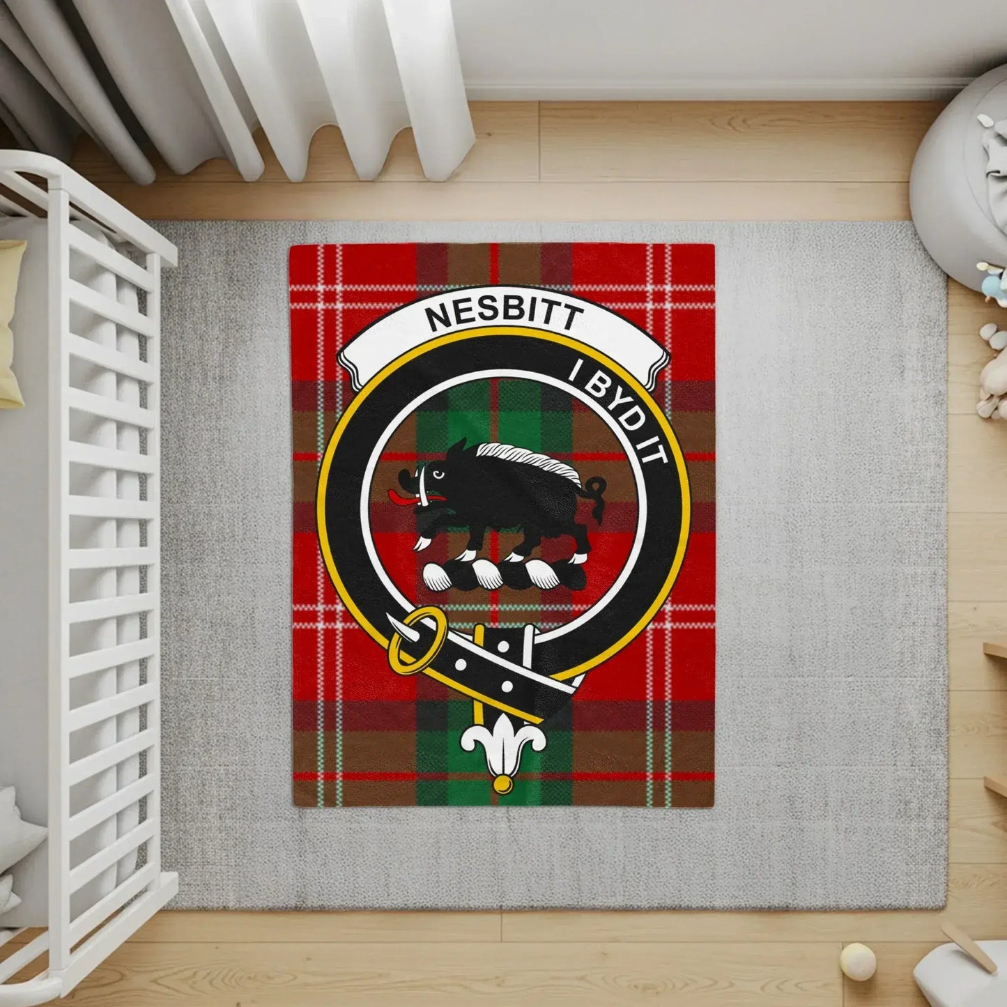 Nesbitt Bydit Crest and Plaid Design Rug product