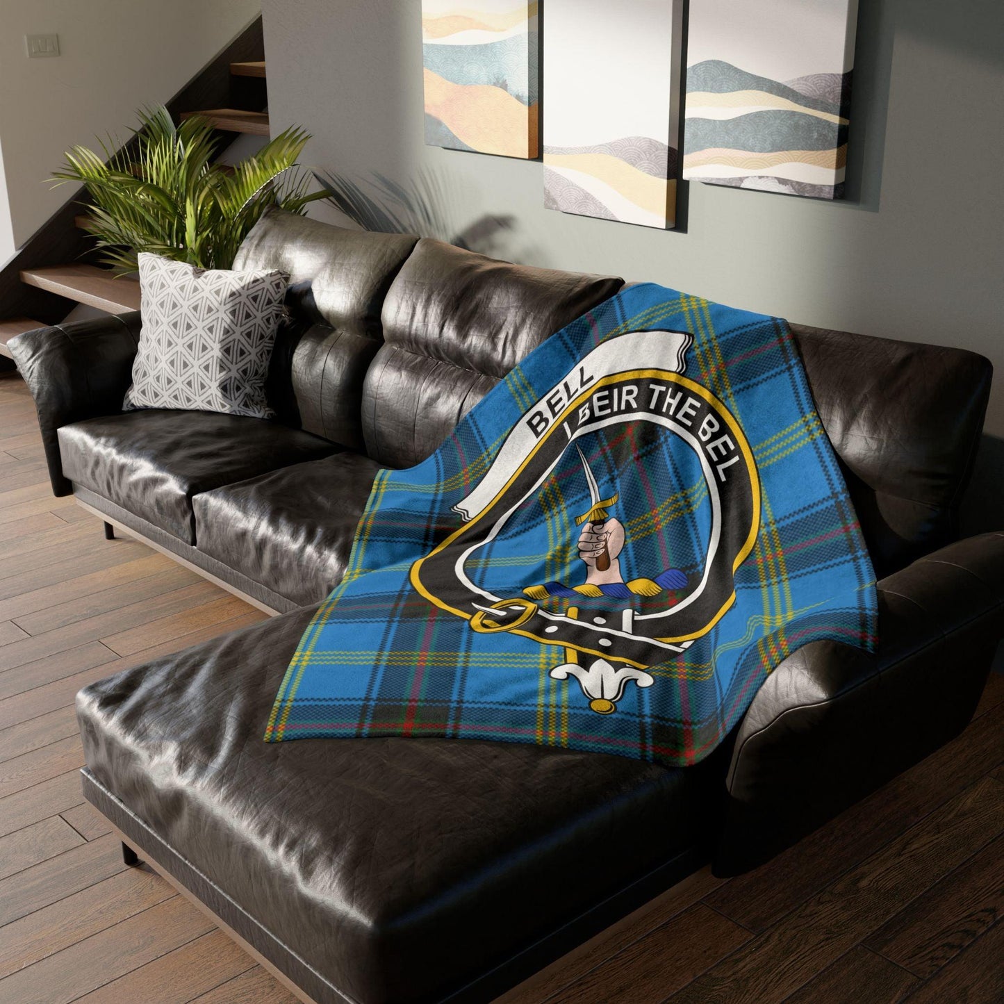 Bell Clan Crest Scottish Tartan Blanket
