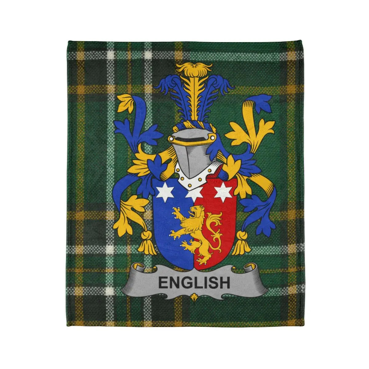 English Lion Crest Tartan Pattern Blanket product