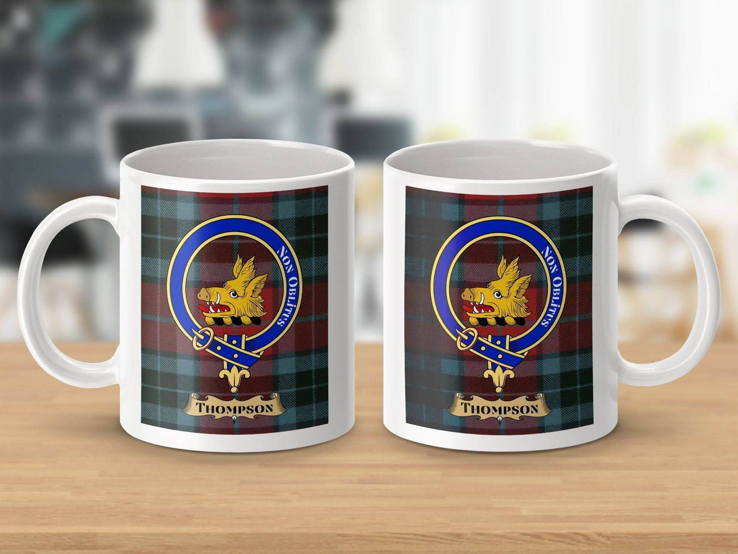 Custom Family Crest Plaid Design Ceramic Mug product