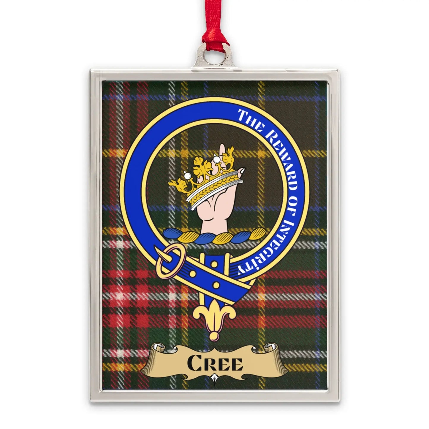 Cree Clan Crest Tartain Plaid Pattern Ornament product