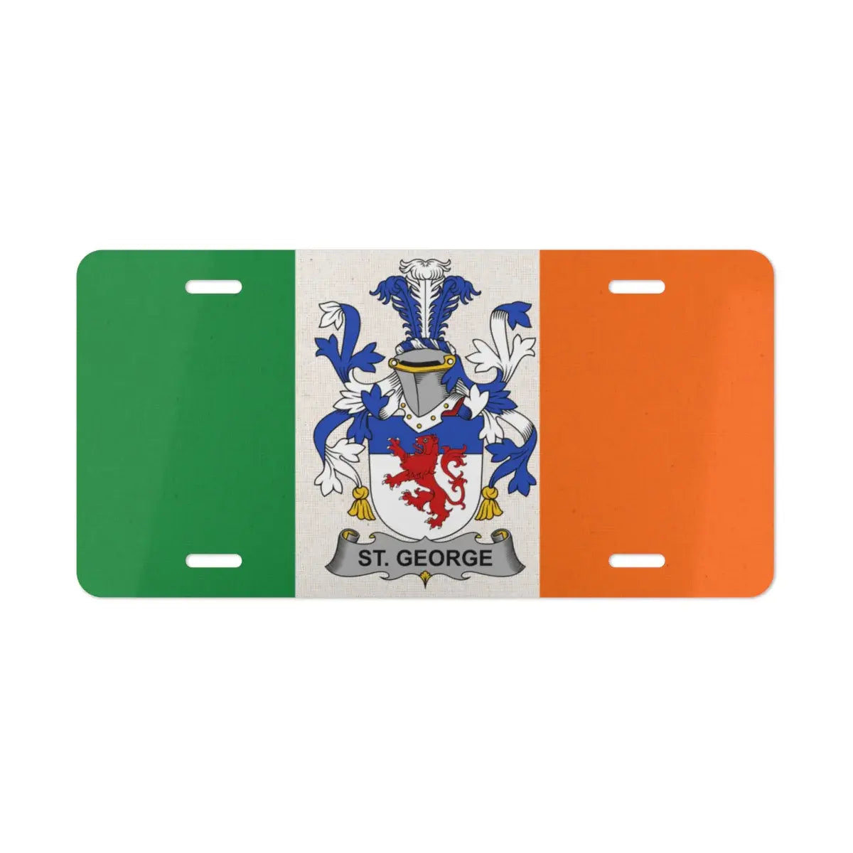 Irish Flag St George Family Crest License Plate product