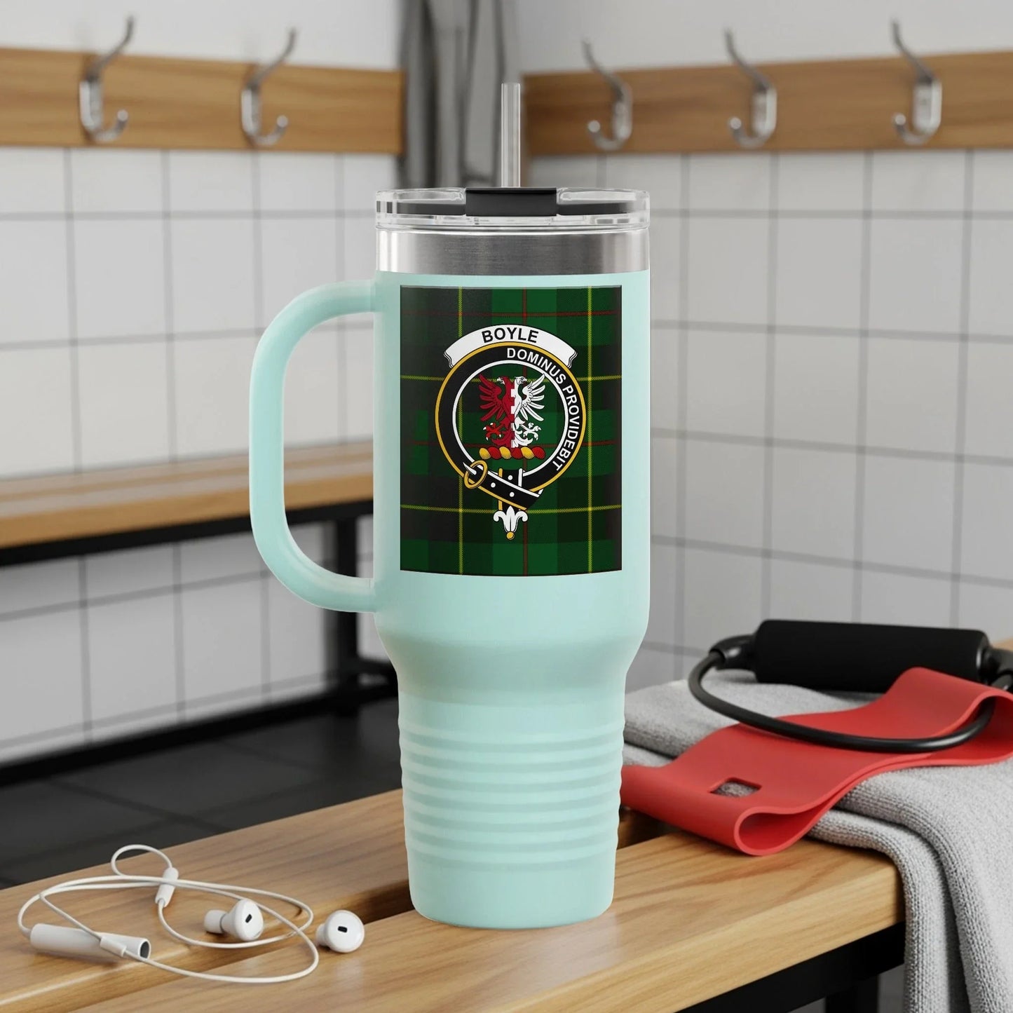 Boyle Coat of Arms Tartan Patterned Travel Mug product