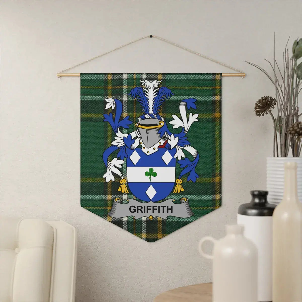 Personalized Family Crest Wall Hanging Tapestry Product