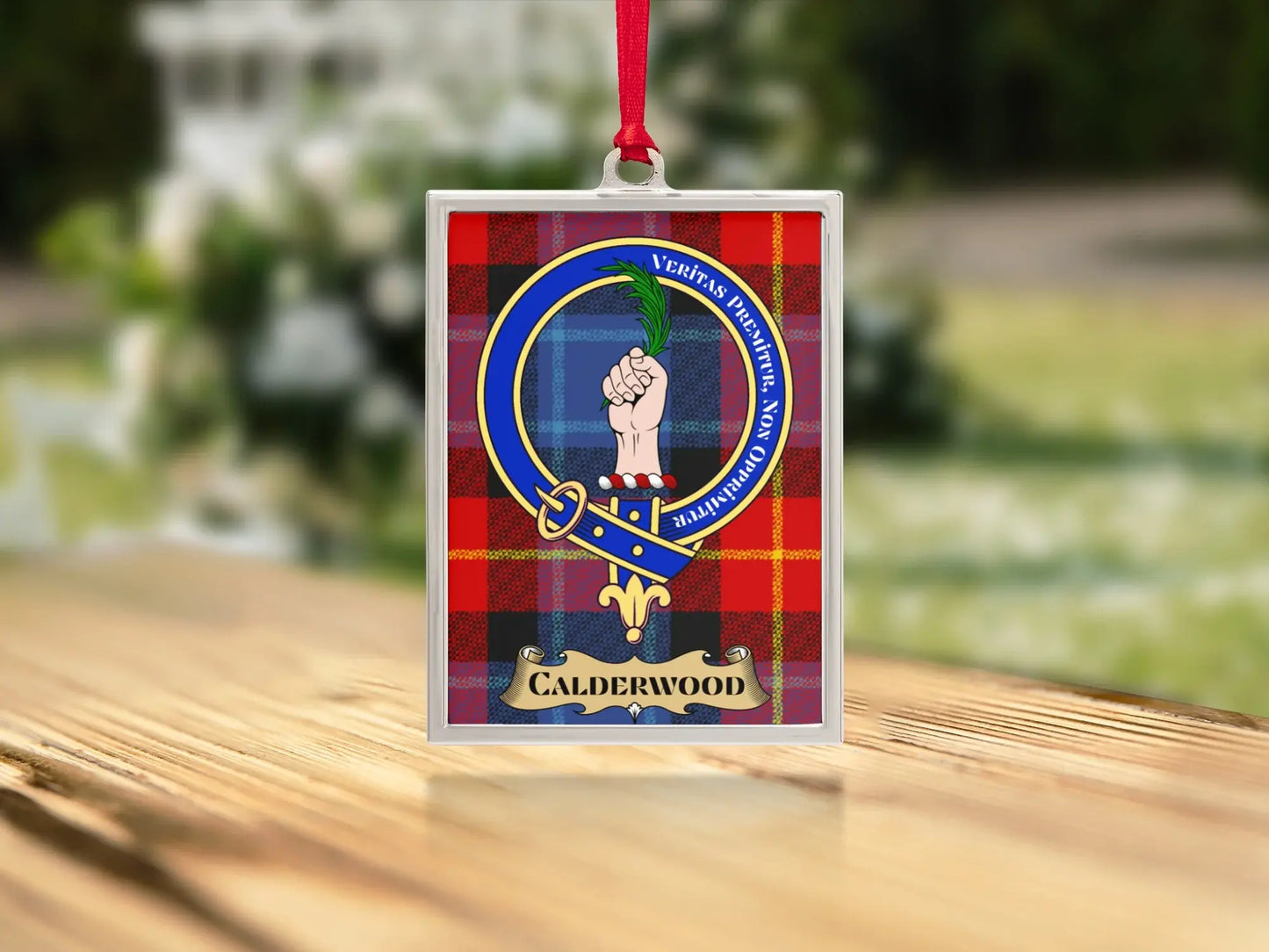 Calderwood Crest Plaid Design Hanging Ornament product