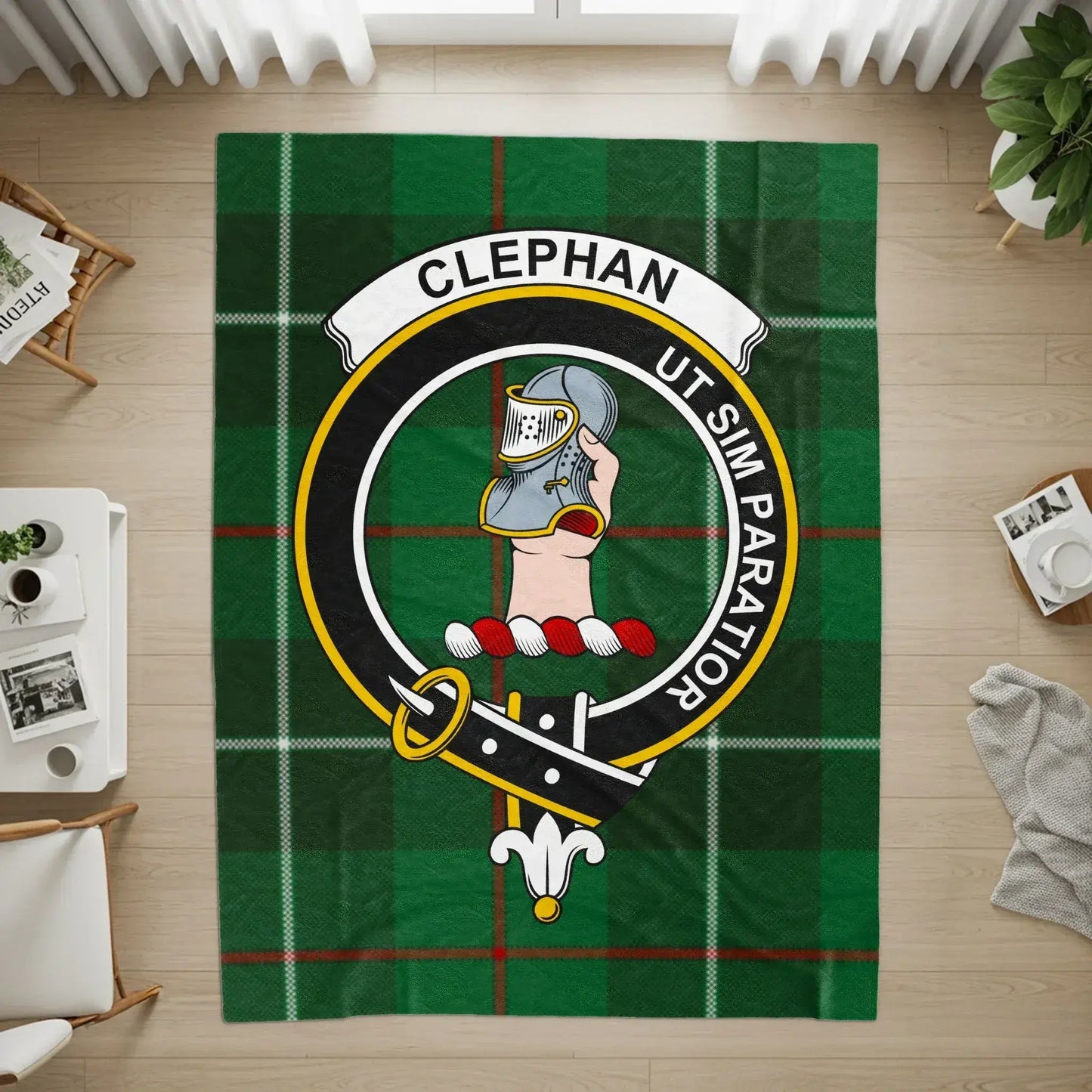 Clephan Crest Tartan Plaid Design Area Rug product
