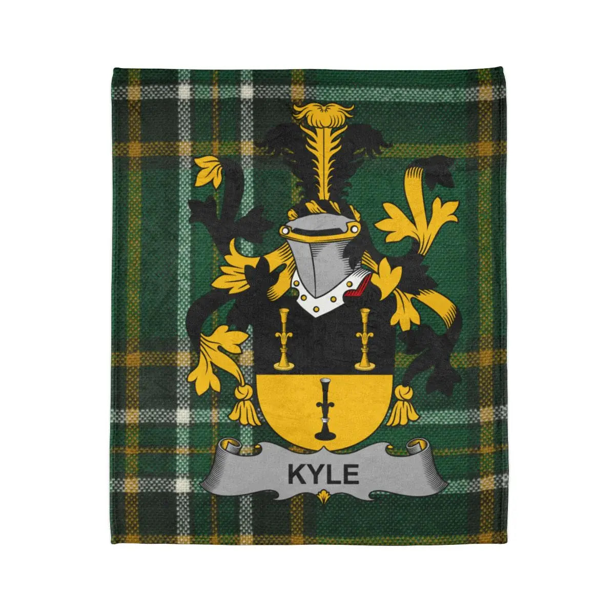 Kyle Coat of Arms Shield Tartan Green Blanket product