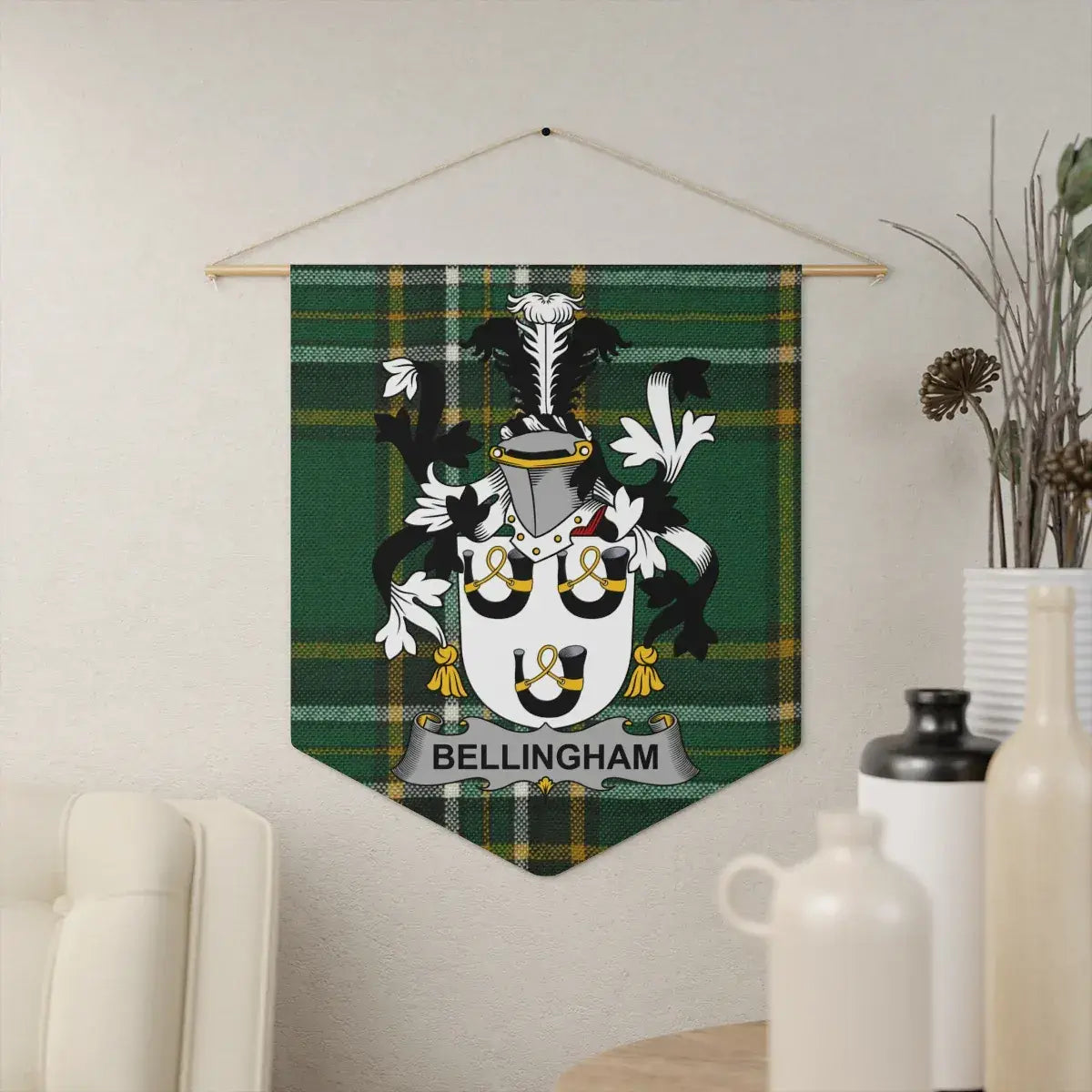 Bellingham Family Crest Plaid Decorative Wall Hanging product
