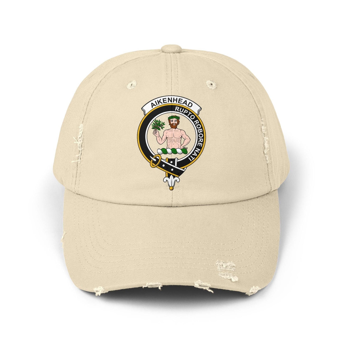 Aikenhead Clan Crest Scottish Distressed Baseball Cap - Celtic Ancestry Gifts