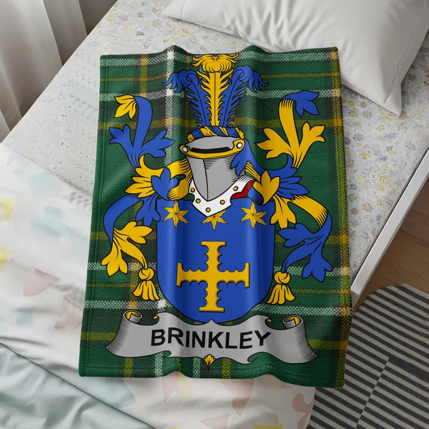 Brinkley Family Crest Coat of Arms Blanket product