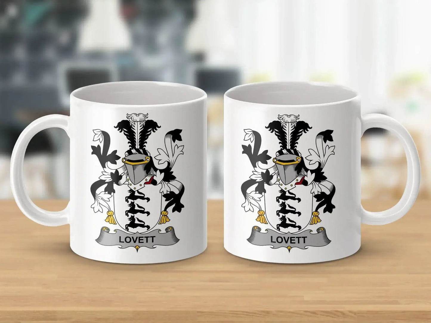 Lovett Surname Irish Family Crest Mug - Celtic Ancestry Gifts