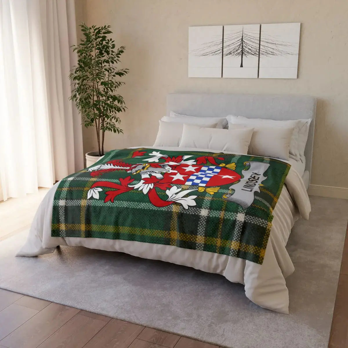 Cozy Green and Red Cartoon Themed Blanket Product