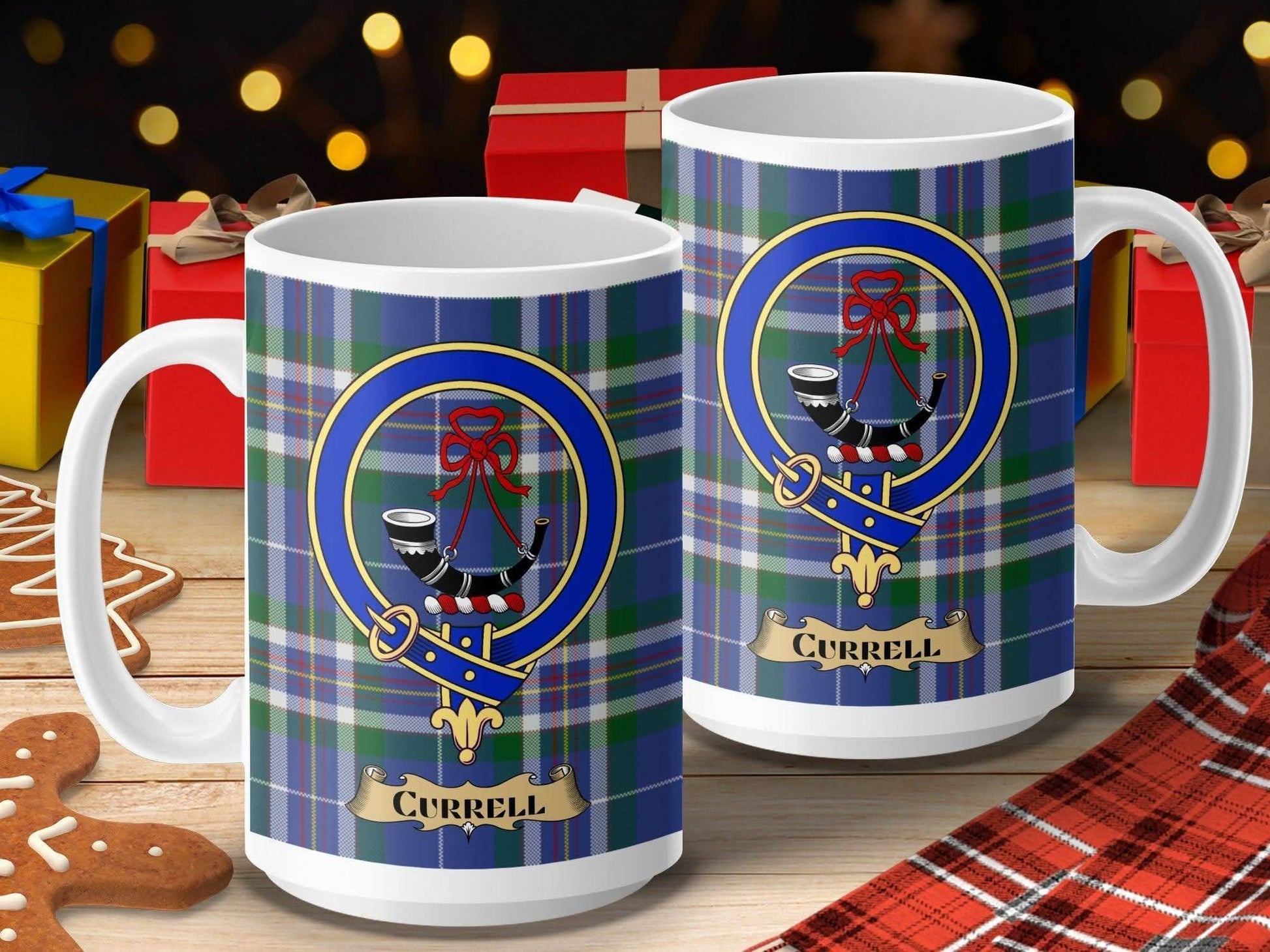 Scottish Clan Tartan Mug with Family Crest product type