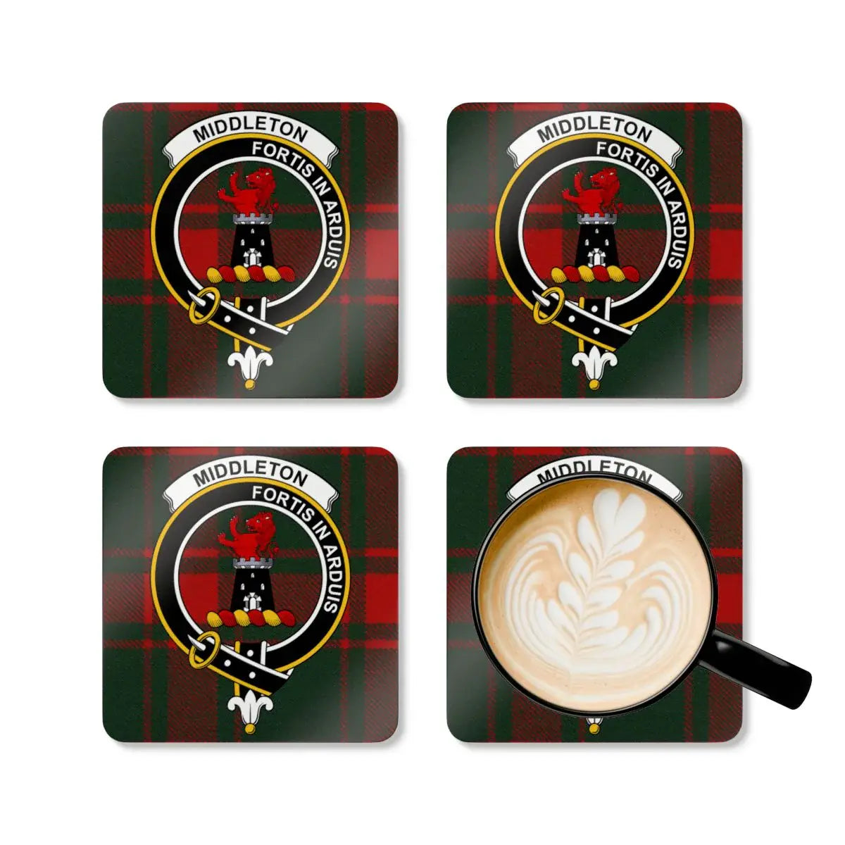 Middleton Fortis In Arduis Plaid Pattern Coaster product