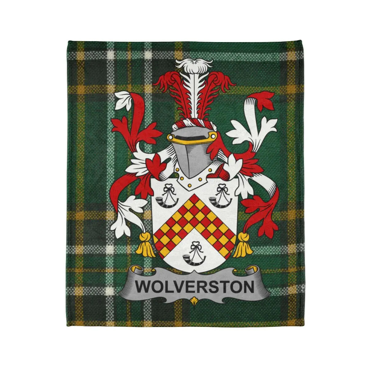 Wolverston Family Crest Plaid Pattern Decor Product