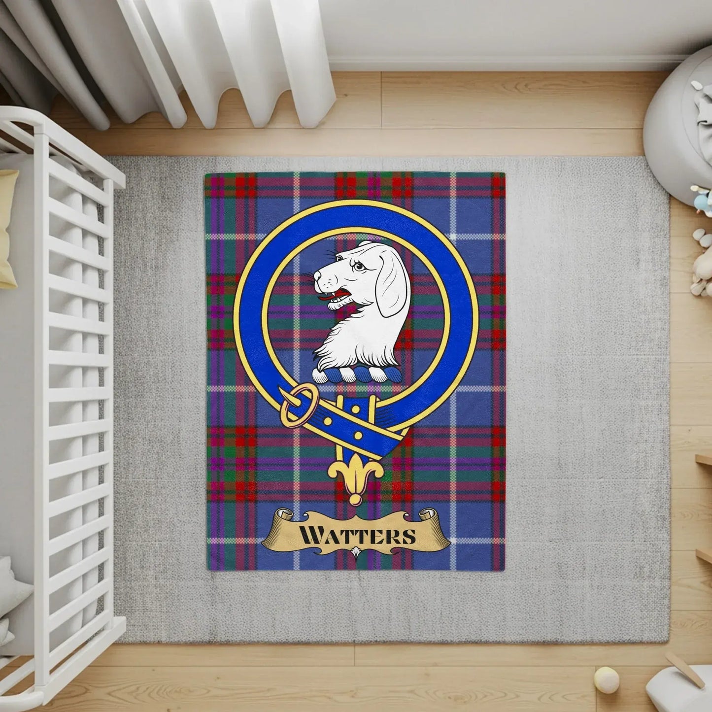 Scottish Tartan Rabbit Decor Rug for Nurseries product type