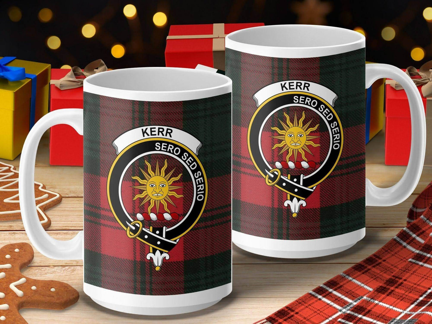 Personalized Kerr Plaid Clan Crest Coffee Mug product