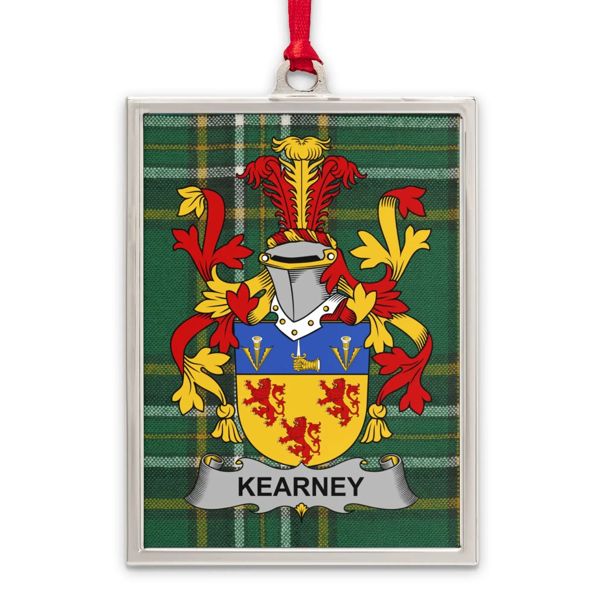 Kearney Family Crest Plaid Background Ornament product type