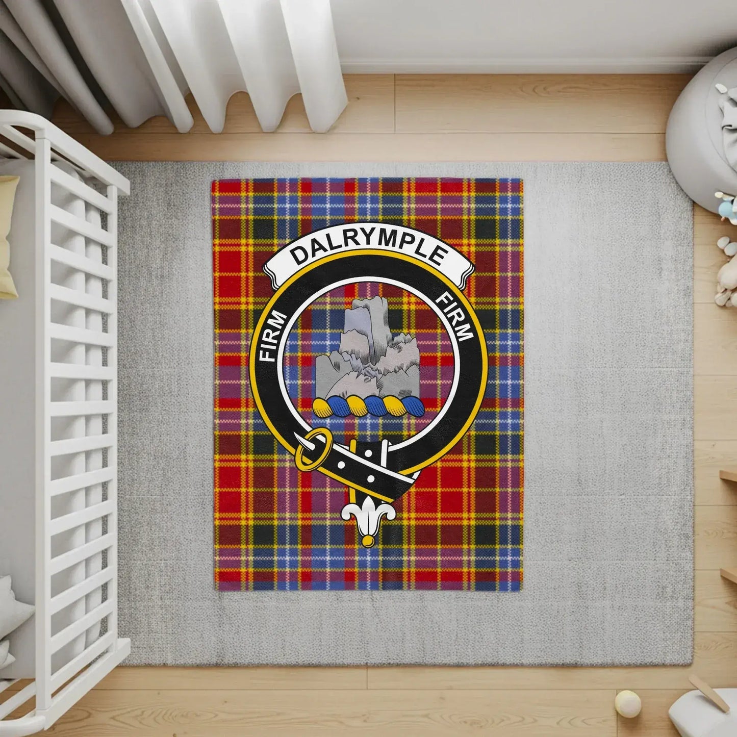 Dalrymple Family Crest Firm Firm Tartan Pattern product