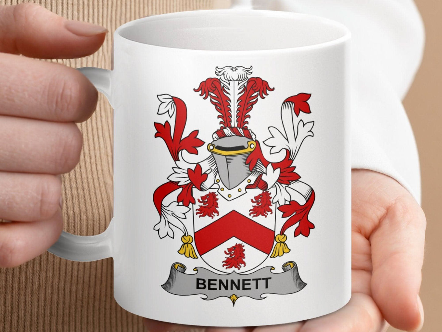 Bennett Family Crest Coat of Arms Heritage Mug - Celtic Ancestry Gifts