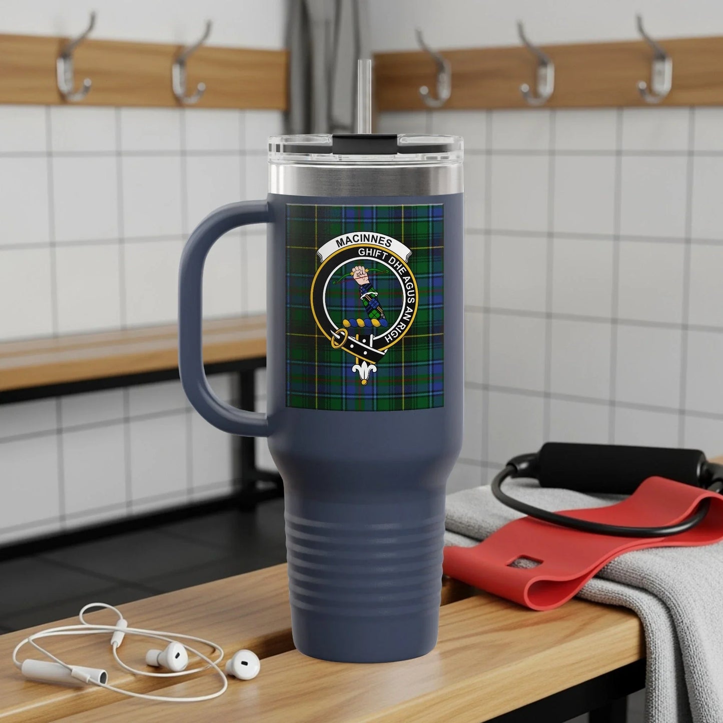 MacInnes Clan Crest Plaid Insulated Travel Mug product
