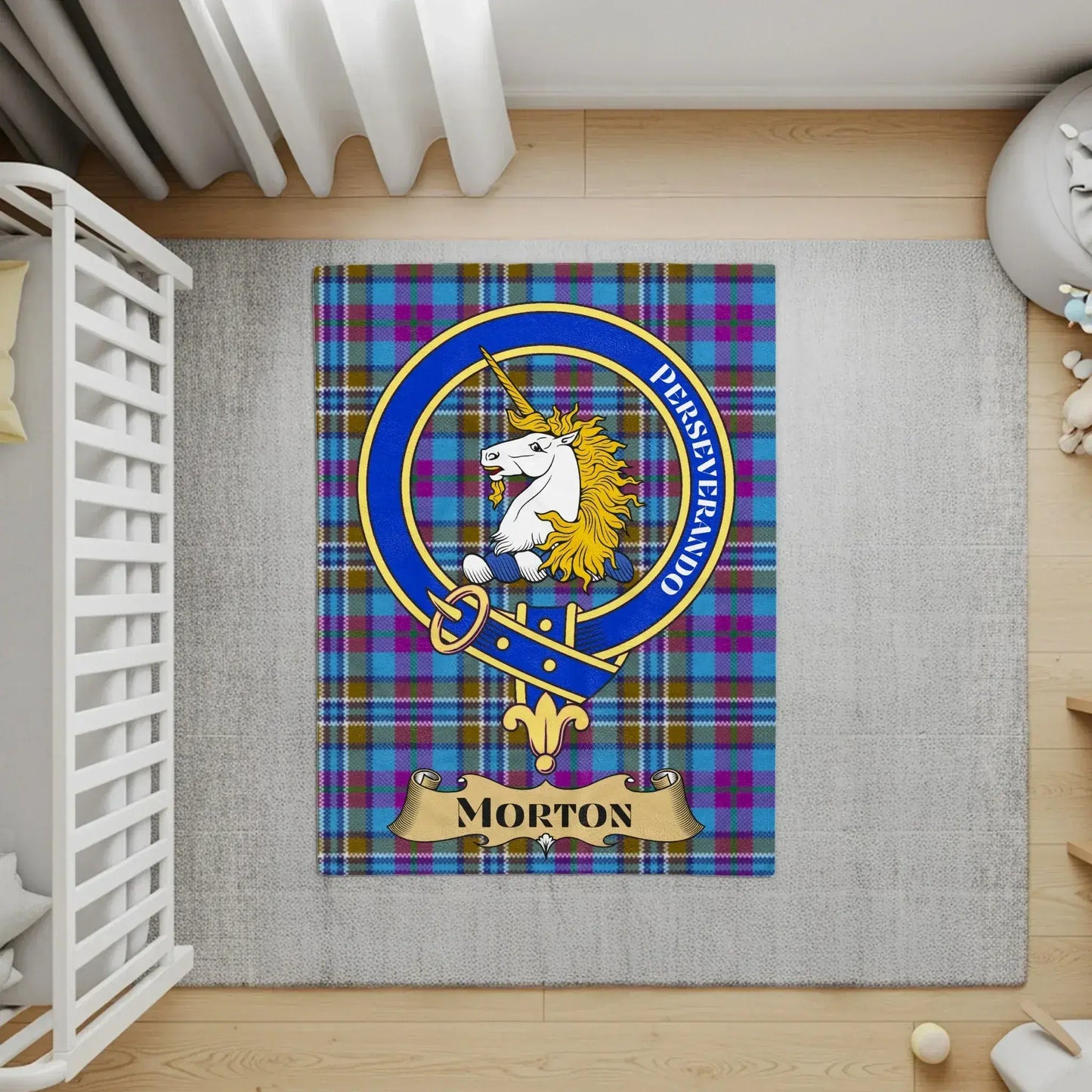 Morton Emblem Plaid Unicorn Crest Home Decor product