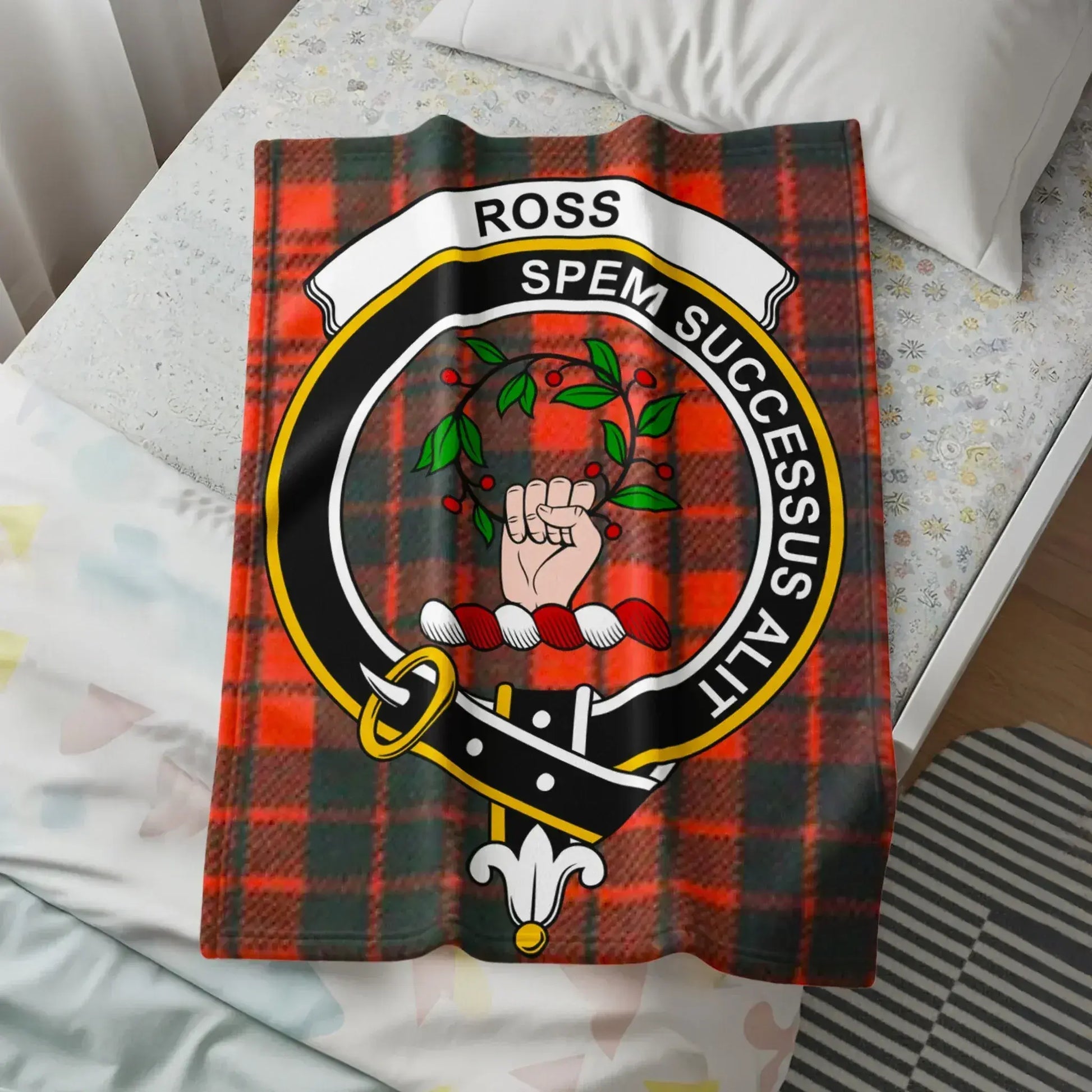 Tartan Plaid Ross Clan Crest Spem Successus Alta product