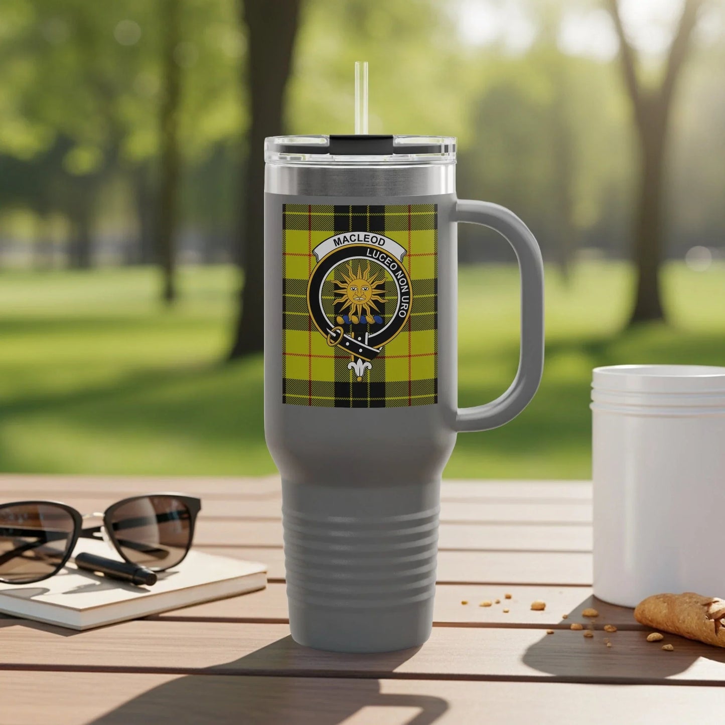 Stylish Clan Crested Tartan Travel Mug Drinkware Product