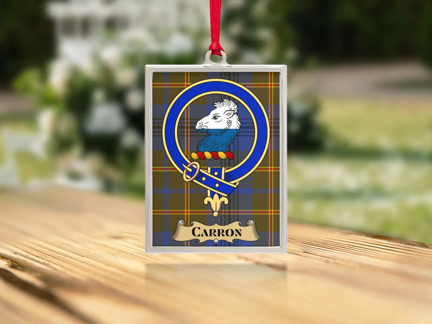 Carron Plaid Family Crest Ornament product