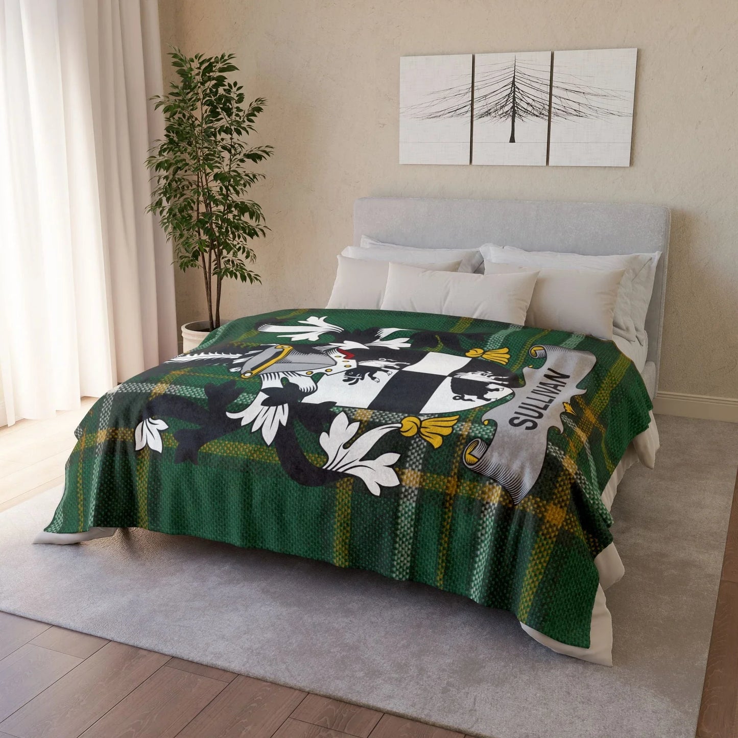 Sullivan Surname Irish Coat Of Arms Tartan Blanket