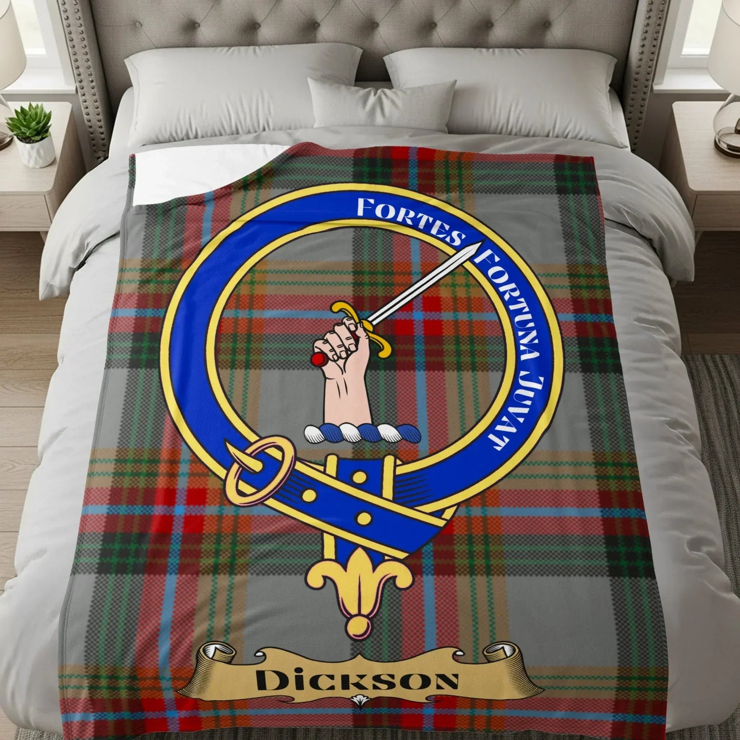 Scottish Clan Tartan Blanket Fortes Fortuna Juvat product