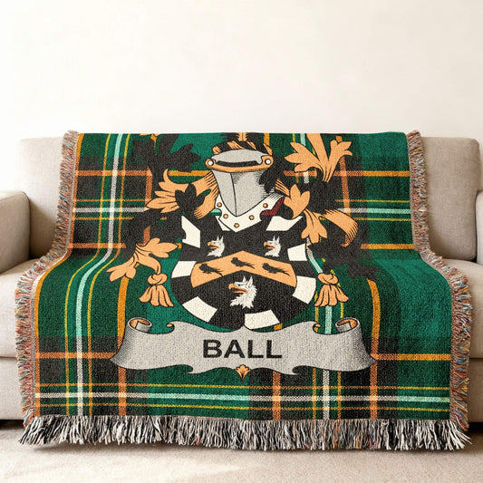 Ball Family Crest Plaid Throw Blanket Home Decor product type