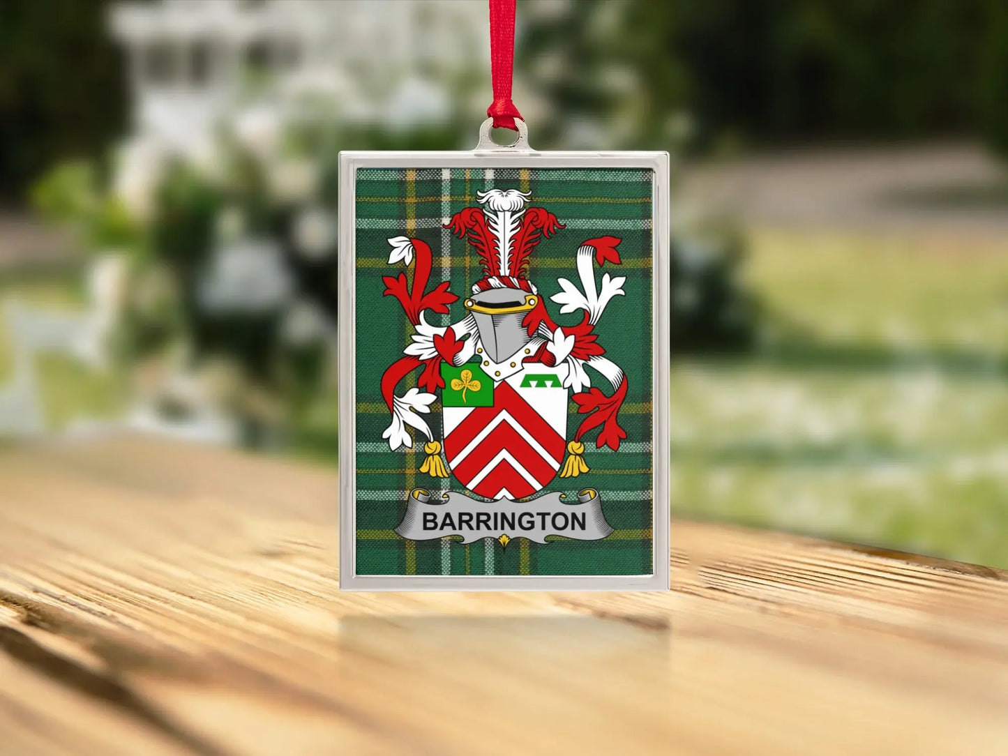 Barrington Family Crest Personalized Ornament product type