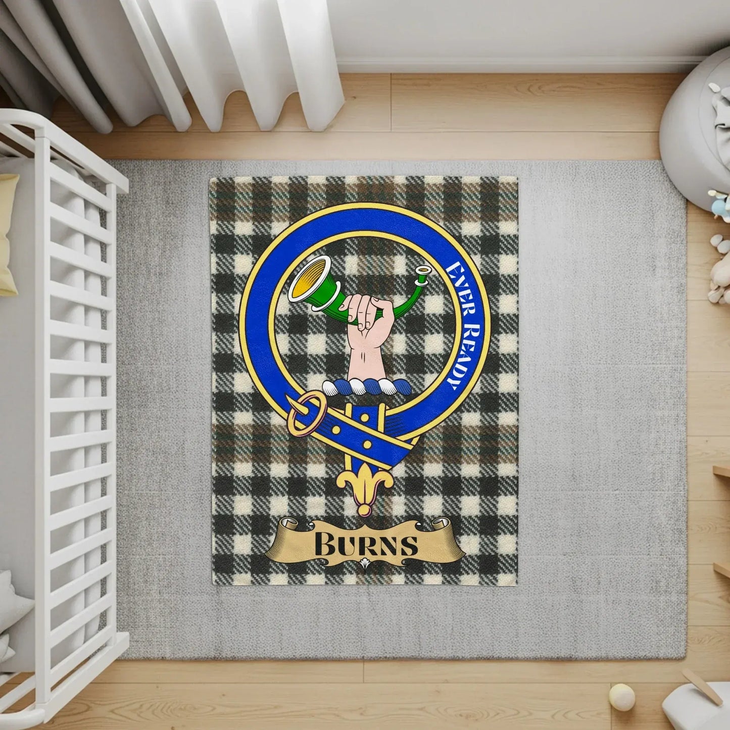 Burns Ever Ready Family Emblem Tartan Pattern Rug product