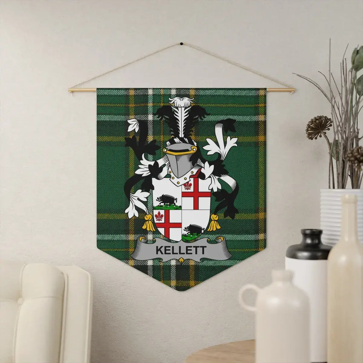 Green Kellett Family Crest Wall Hanging product