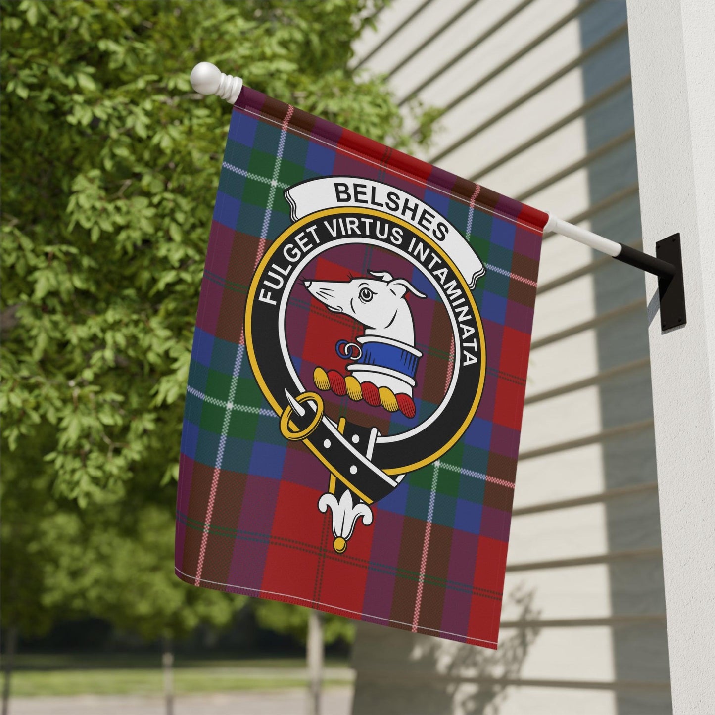 Belshes Clan Scottish Tartan Garden Flag